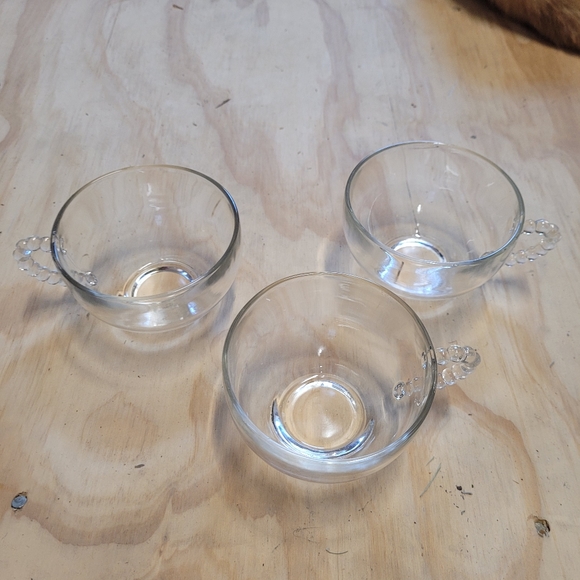 VTG set of 3 Candlewick Clear Punch Cups - Picture 6 of 6